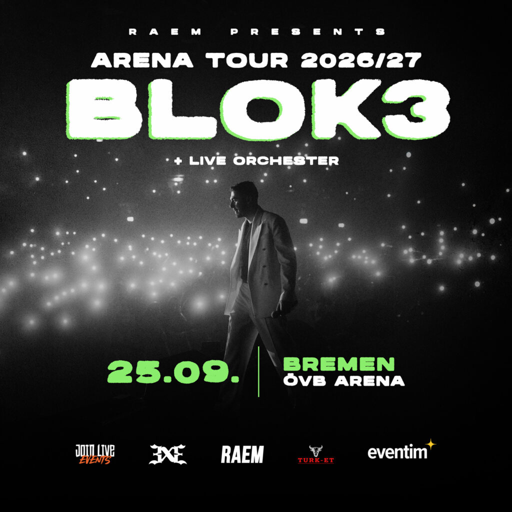 Blok3, Bremen, ÖVB Arena, Tourflyer, Arena Tour 2026/27